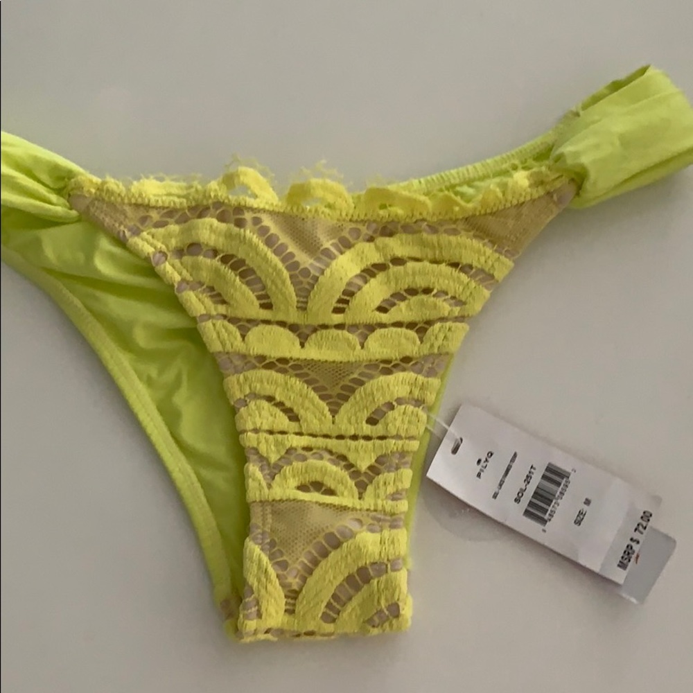 NWT PILYQ Sol lace fanned terry bikini bottoms